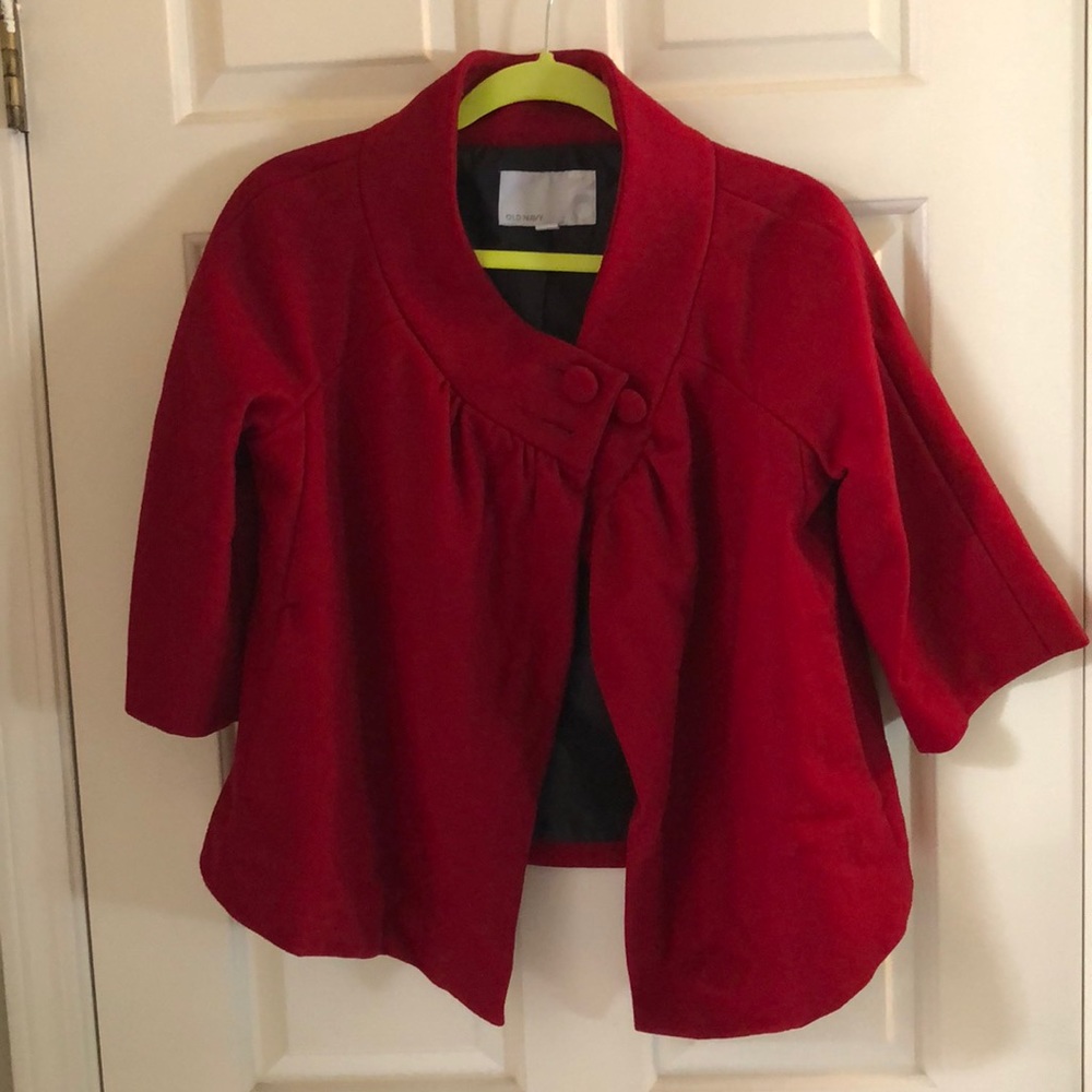 Red Cropped Winter Jacket - Never Worn - image 1